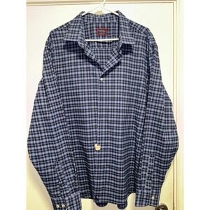 Untuckit Shirt Mens 3XL XXXL Button Up Blue Purple Check Preppy Casual Adult